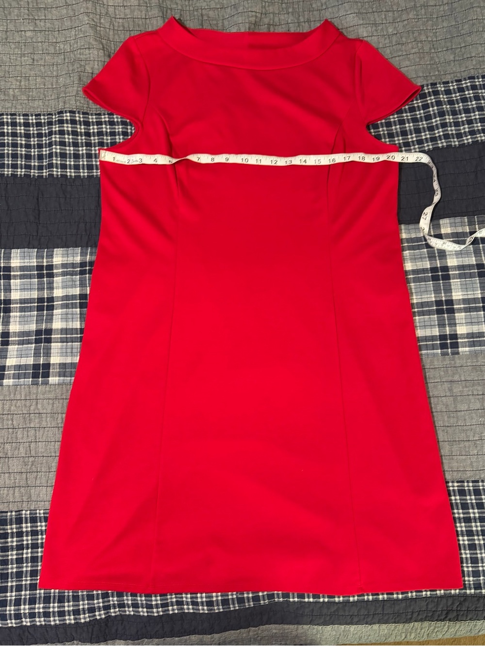 LOFT Bright Red Short-Sleeve Mini Sheath Dress